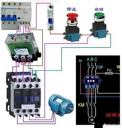 220V接觸器實物接線圖,接觸器